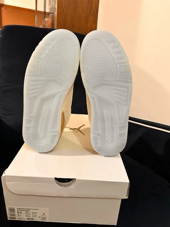 Jordan Air Jordan 3 Retro Sail Team Gold Pale Ivory IB2255-100 Women - Picture 7 of 8